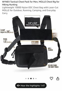 Waynext Tactical Chest Pack  Black