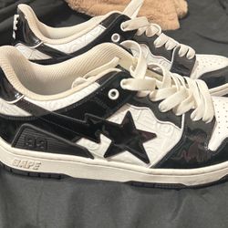 BAPE SK8 STA Black White Size 9 – Clean Condition