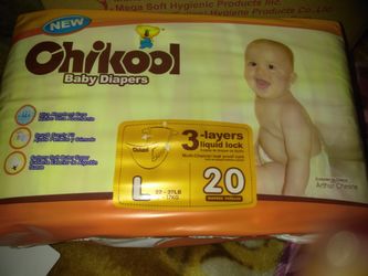 Chikool sizeLg 20diapers& 18-XL size available