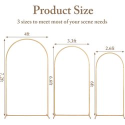 3 Gold Metal Arch Backdrops 