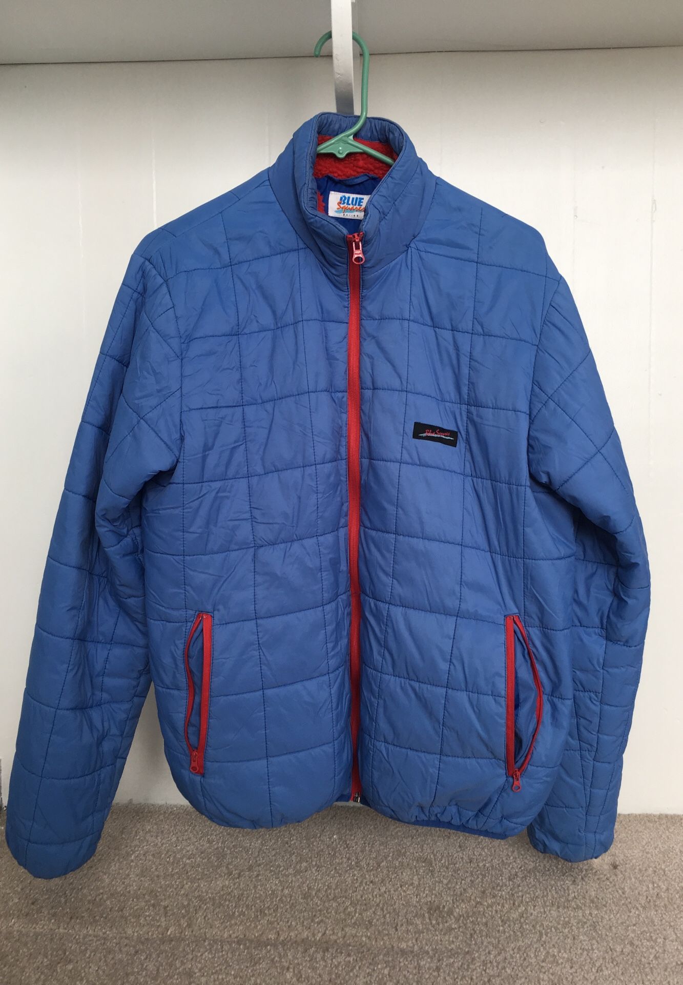 Blue Squares Skiing synthetic puffy jacket