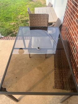 Glass outdoor table