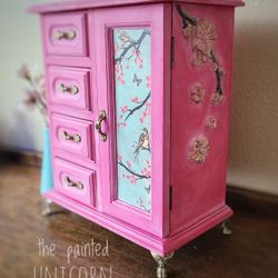Blossom 🌸 Refinished Jewelry Box Armoire 