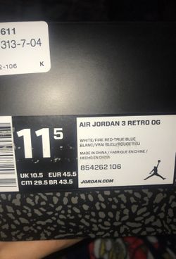 True blue 3s size 11.5