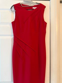 Calvin Klein Red Sleeveless Sheath Dress