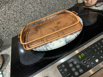 Copper Air Fry Basket and Tray Set
