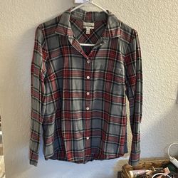 Preppy Womans  J. Crew Plaid Flannel ButtonUp Sz. 10