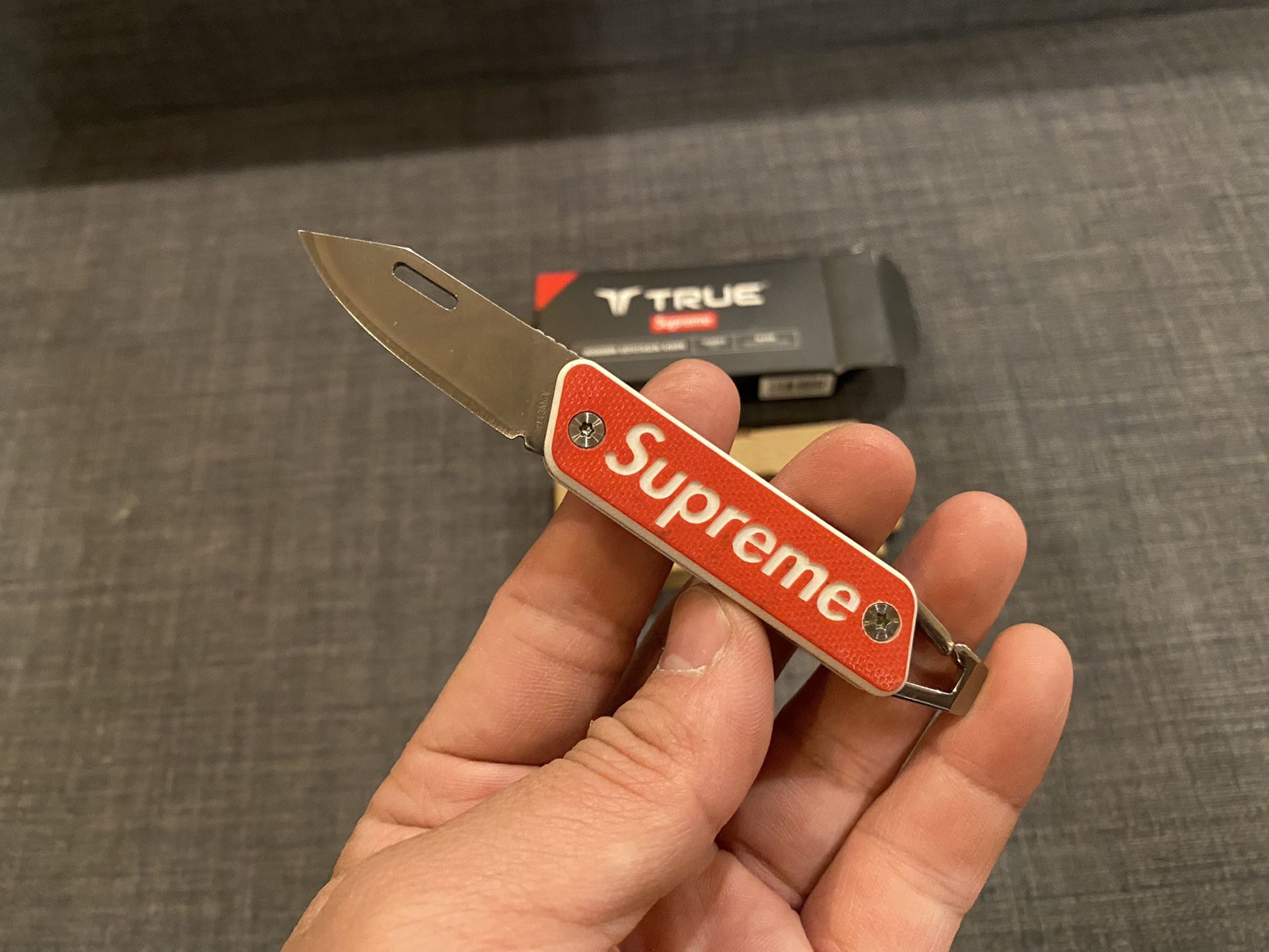 Supreme Red TRUE Modern Keychain Knife Brand New for Sale in