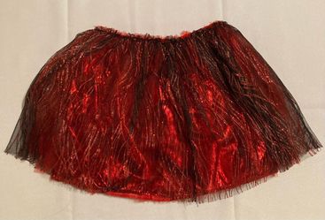Girls Red and Black Glitter Tutu Skirt (one size fits most)