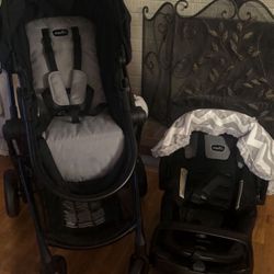 Evenflo Pivot Modular Travel System with SafeMax Infant Car Seat with Anti-Rebound bar