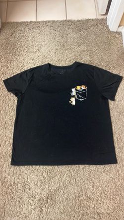 Black SHEIN Shirt with Graphic Cats in Pocket