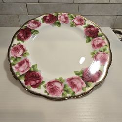 Vintage Old English Rose Bone China Plates
