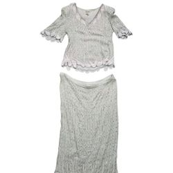 Vintage Judith Ann Creations Beaded Silk 2-Piece Set M – Top & Skirt India...