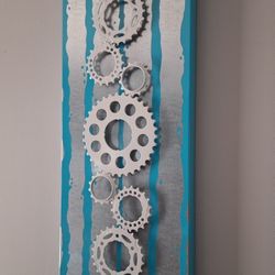 Industrial gear wall art handmade in ATX!