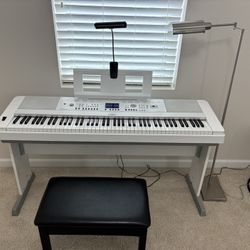 Yamaha Dgx 650 Weighted Keys Digital Piano With Bench, Sustain, Reading Light