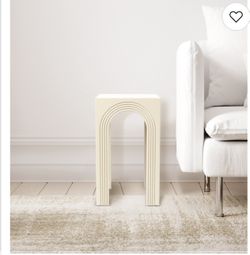 Nomad Home White Arched Wood Side Table