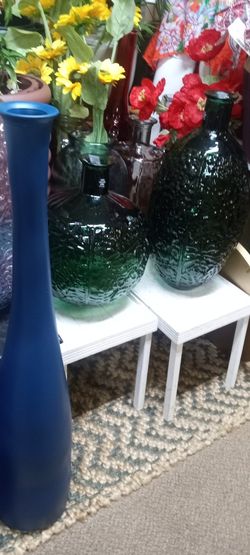 New Emeril Been Recycled Glass Floor Vase Set High Quality Thick And Elegant Made In Spain 