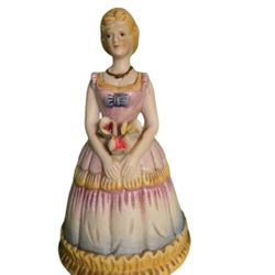 Porcelain Bell Girl Figurine with Shoe Clappers - FBIA Porcelain Southern Belle - Made in Taiwan