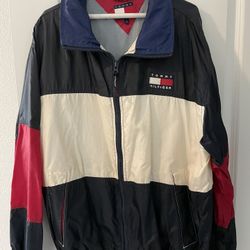 Vintage 90s Tommy Hilfiger Big Logo Windbreaker Jacket