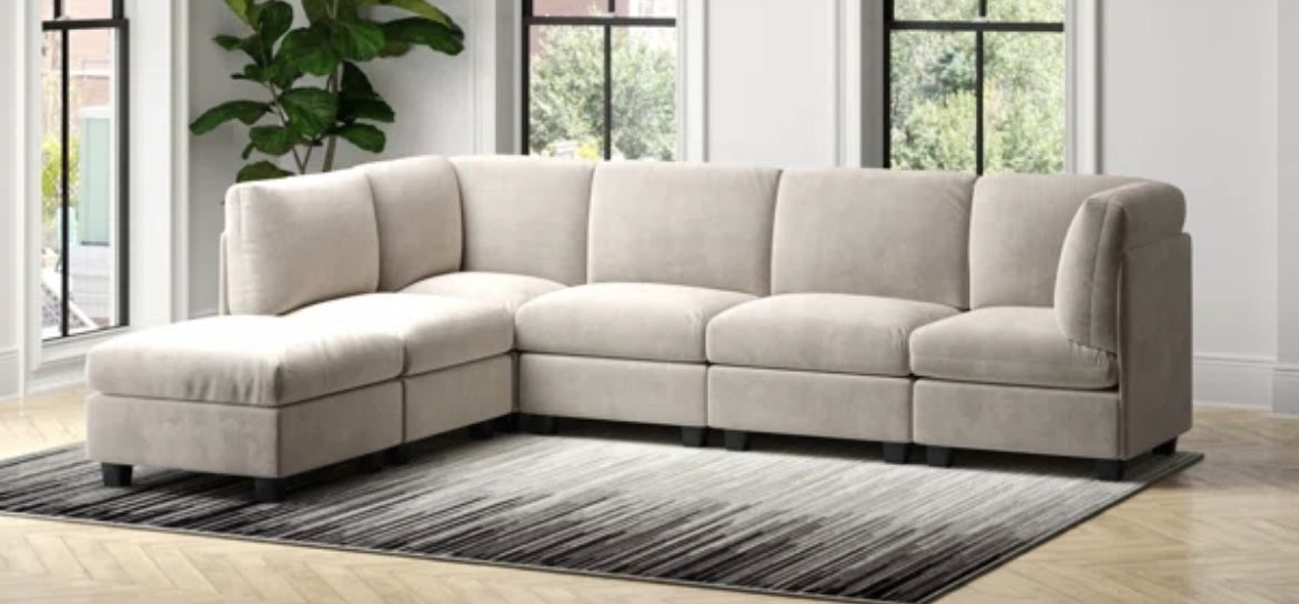 Wide Modular Corner Sectional With Ottoman