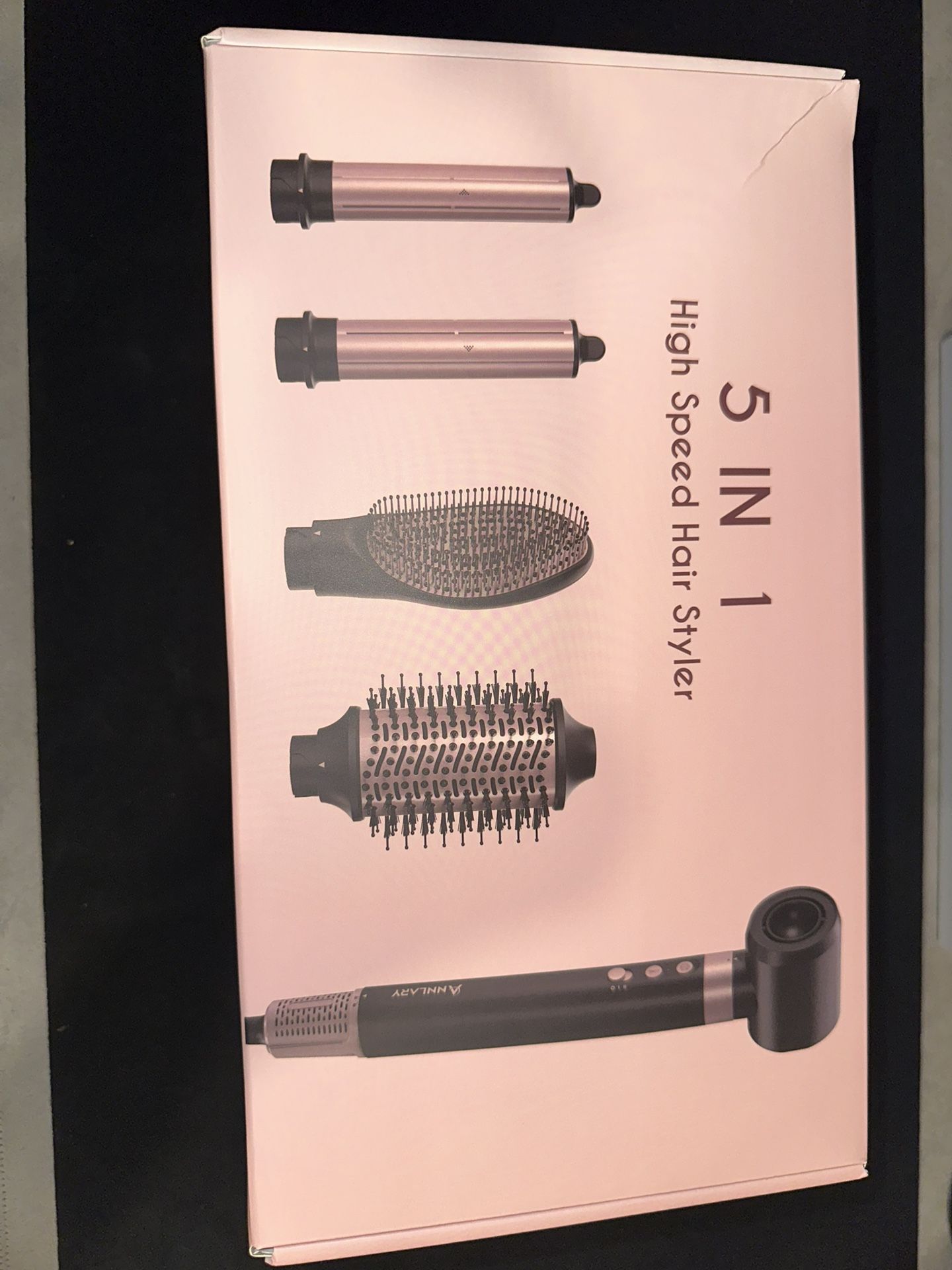 5 in 1 Ionic Hot Air Styler, 1400W Powerful Hair Dryer Brush, Auto-Wrap Curlers, Paddle Brush for Fast Drying, Curling, Straightening, Volumizing with