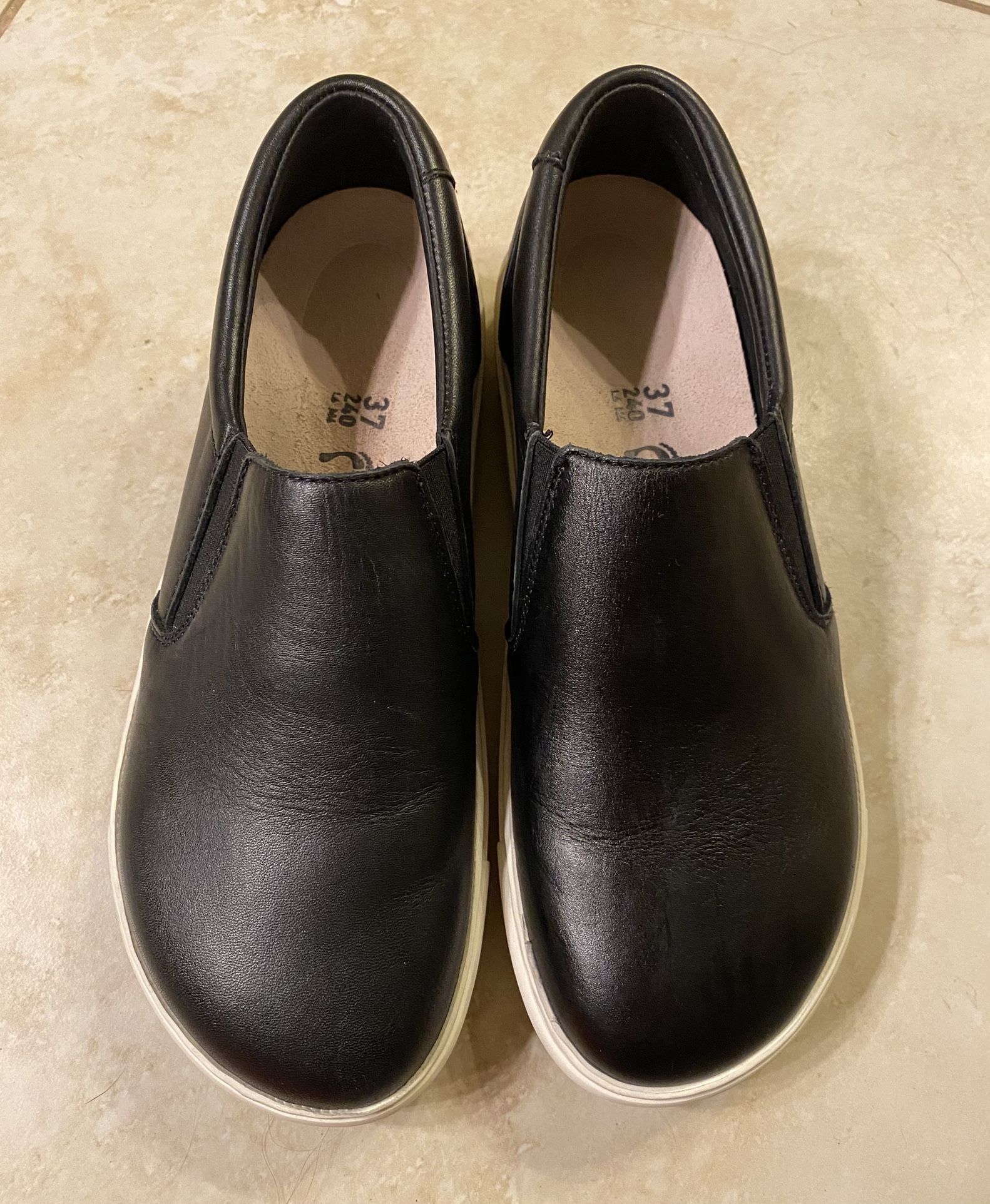 Birkenstock Oswego Black Leather Shoes Women’s 37 Slip On