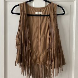 A&F Faux Suede Fringe Vest