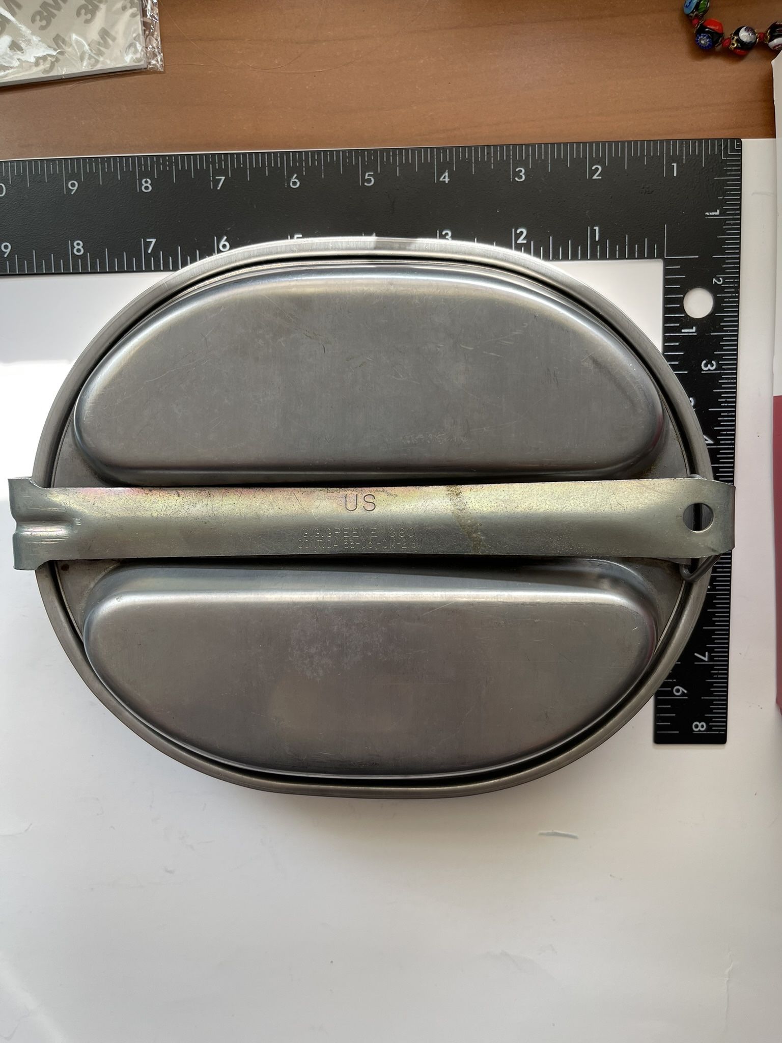 1960 US MESS KIT WITH UTENSILS G.G.GREENE CO. CONT. DA 33-031-OM-2-21611