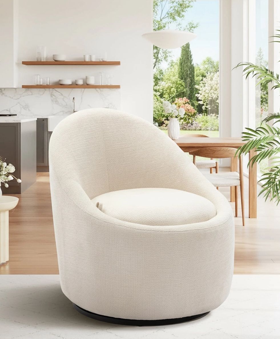 Hidden-Storage Swivel Accent Chair