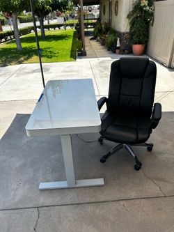 Electric sit stand desk and chair