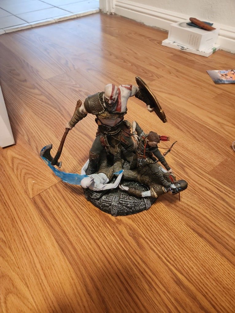 Kratos And Atreus Statue Mason Stone Edition RARE