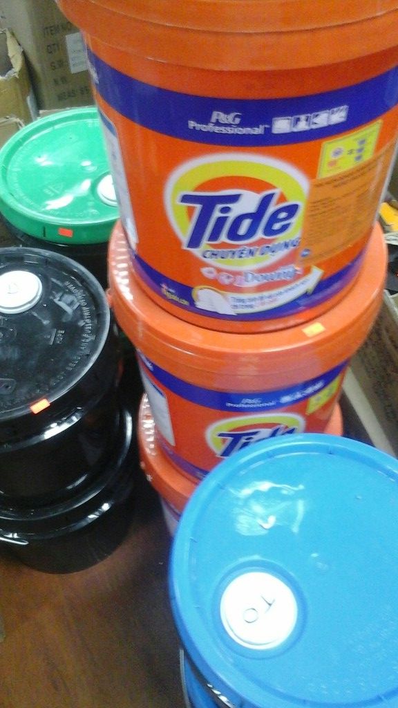 Dish detergent cascade pods, Tide pods buckets, Tide powder 5 gallon