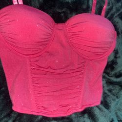 Pink Sparkly Corset Tank top 