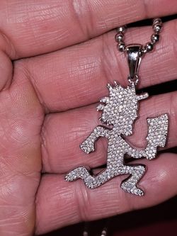 100% Mossinite 925 Solid Sterling Silver Hatchet Man Charm Pendant 