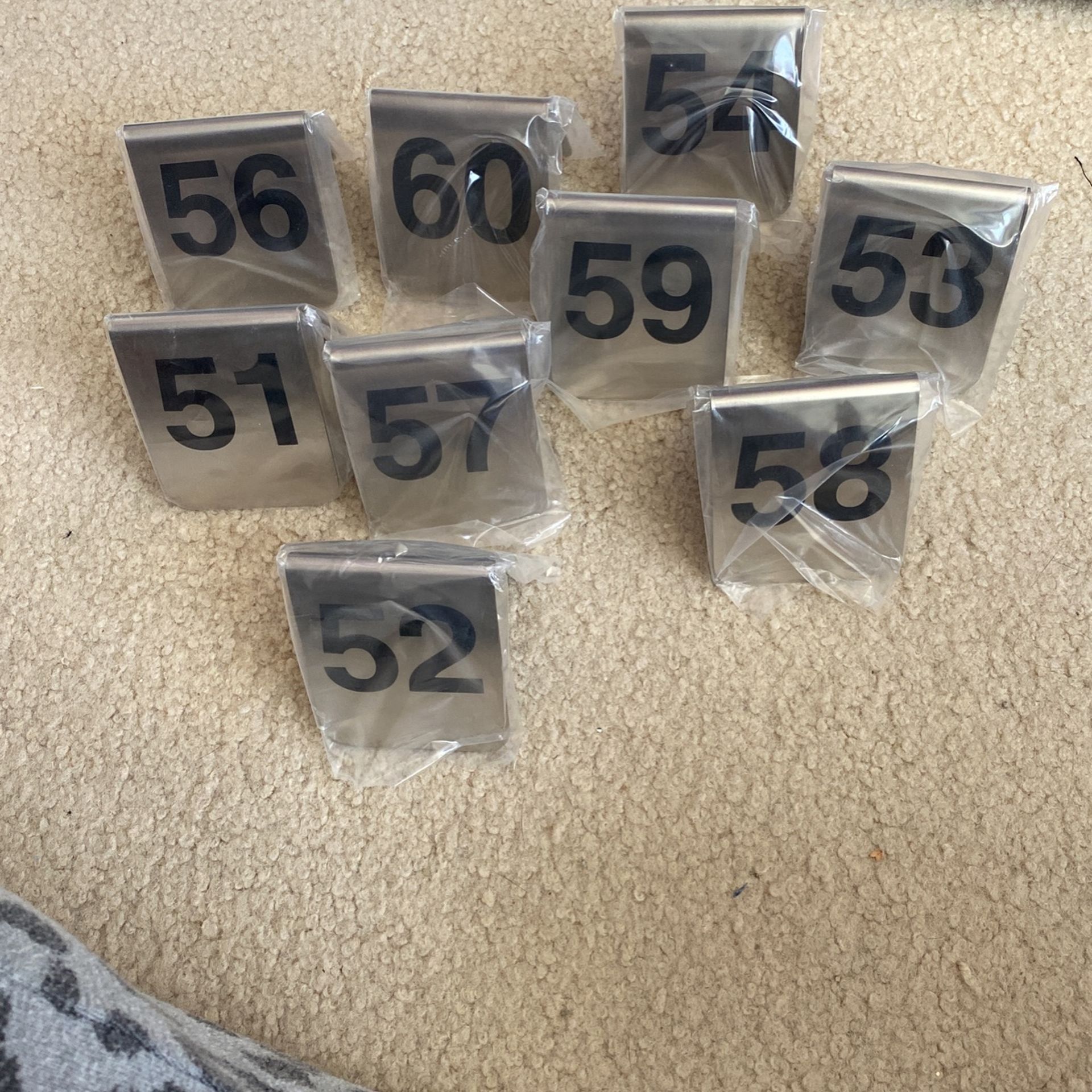 Stainless Steel Table Numbers- NEW!