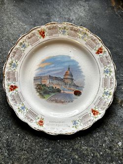 Vintage Antique 1914 Souvenir Advertising Calendar Plate * Artesia CA