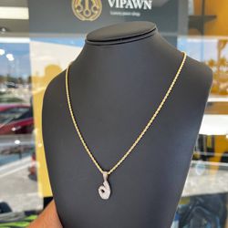 14k yellow gold solid rope chain 22inch