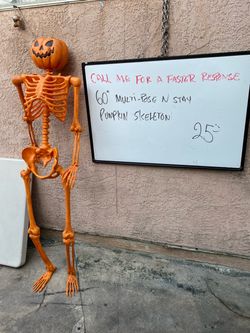 60" Multi-Pose N Stay Pumpkin Skeleton