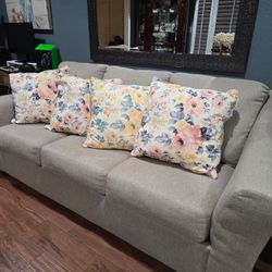 Grey Couch Set Pillows Included