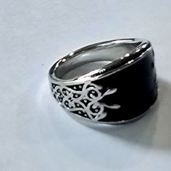 BLACK ONYX CLAW TITANIUM QUALITY SILVER MENS NEW SIZE 9 SHOWSTOPPER RING
