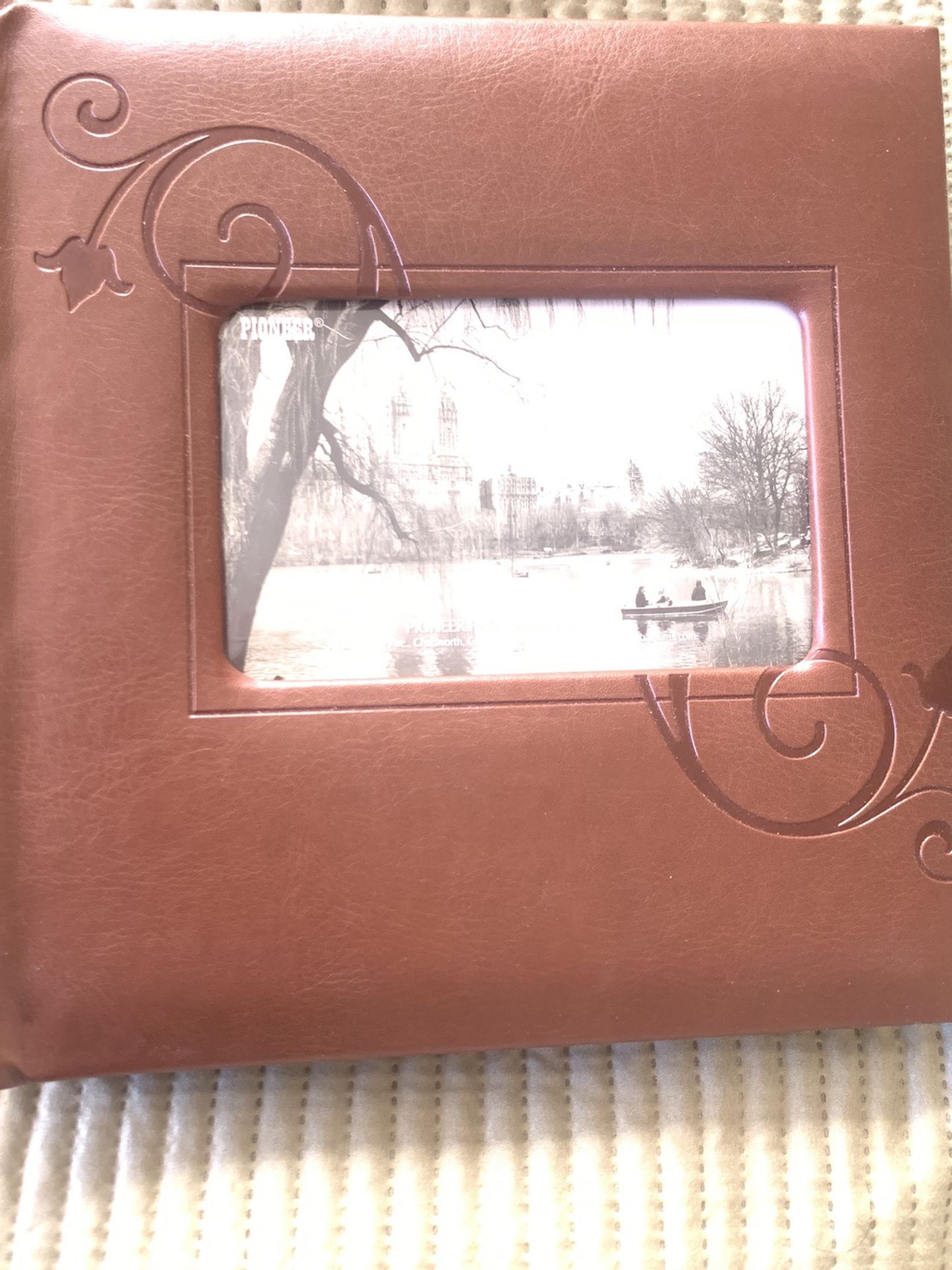 Pioneer Embossed Floral Frame Leatherette Cover Photo Album, Brown (4"x6")-200 photos
