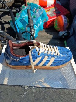 Adidas Samba Blue Croc Embossed Sneakers