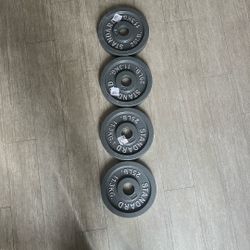 4 25lb (100 Pounds Total) Barbell Plates (will Sell Individually If Needed)