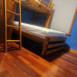 PRICE DROP-Solid Wood Bunk Bed w/ Desk & Drawers – 2 Available (Great Condition)