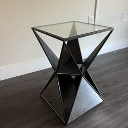 Mirrored Glass Side Table