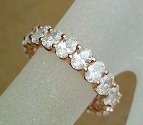 14k Yellow Gold 5Ct Oval Lab Diamond Eternity Band