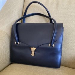 Vintage HERMES Gâchette Bag Black Box Leather