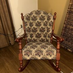 Vintage Floral Rocking Chair 