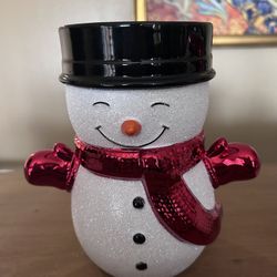 3 Wick Candle Holder  Snowman.  New 