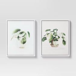 Threshold Set of 2 Plant Print Canvas